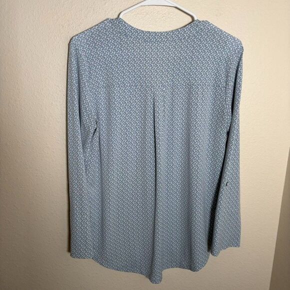 Michael Kors Blouse Women's Small V-Neck Zipper Long Sleeve Career Shirt Top - Picture 4 of 8